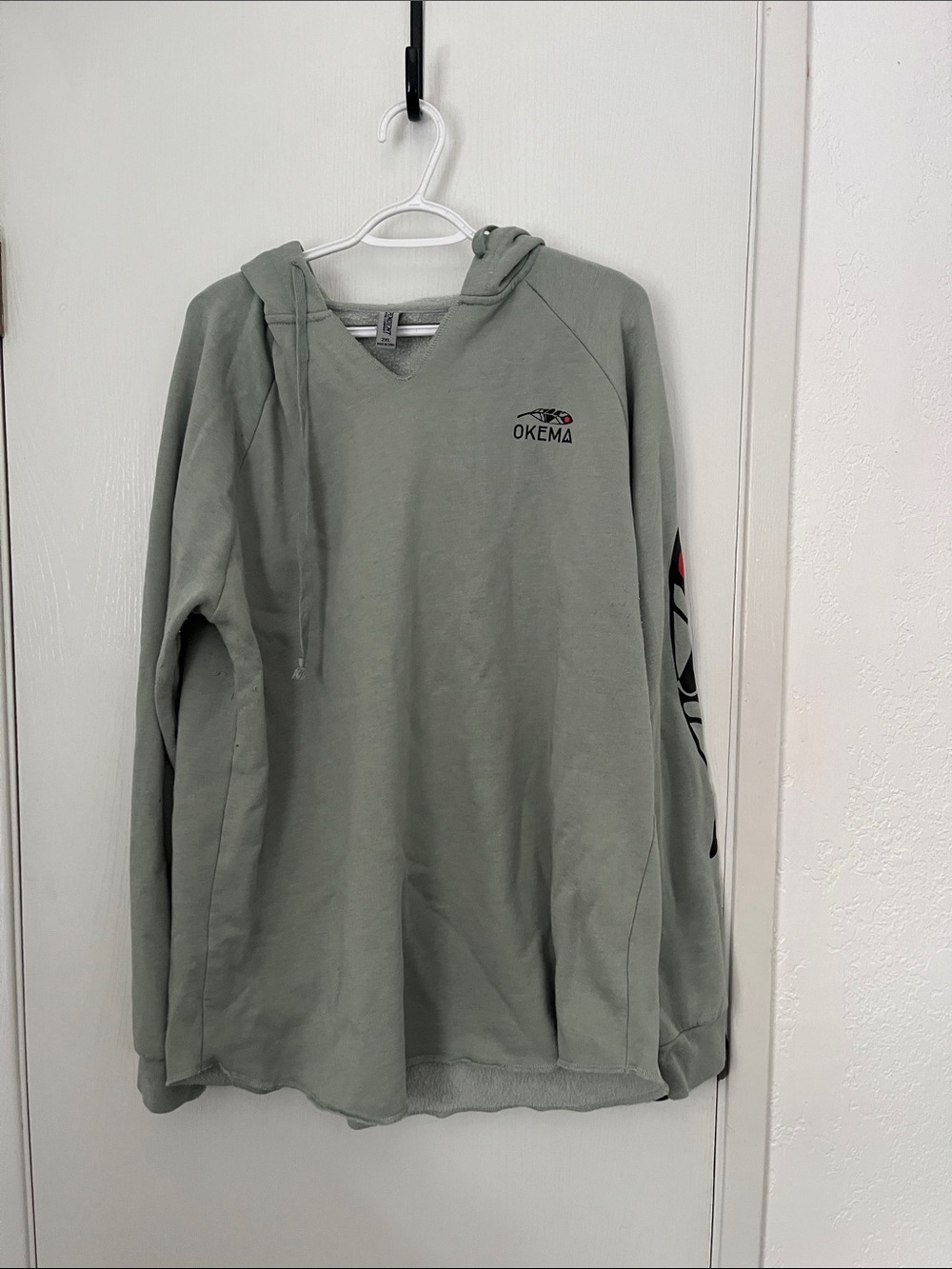 Men's Sage Green Hooded Pullover Shirt